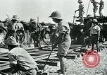 Image of British military engineers build a railroad line Palestine, 1917, second 32 stock footage video 65675026013