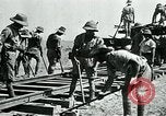 Image of British military engineers build a railroad line Palestine, 1917, second 37 stock footage video 65675026013
