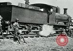 Image of British military engineers build a railroad line Palestine, 1917, second 62 stock footage video 65675026013