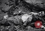 Image of Fallen Japanese soldiers among rocks Iwo Jima, 1945, second 39 stock footage video 65675026273