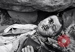 Image of Fallen Japanese soldiers among rocks Iwo Jima, 1945, second 57 stock footage video 65675026273