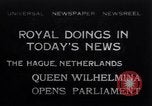 Standbild Königin Wilhelmina Den Haag Niederlande, 1932, aus Sekunde 1 historischem Filmmaterial Videoclip 65675026486
