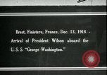 Standbild Woodrow Wilson Brest Frankreich, 1918, aus Sekunde 1 historischem Filmmaterial Videoclip 65675026930