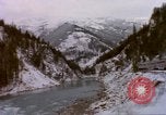 Image of Passenger train in snowy mountains United States USA, 1985, second 34 stock footage video 65675027198