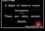 Standbild französischen Depot der Reserve motor Transporte Frankreich, 1917, aus Sekunde 3 historischem Filmmaterial Videoclip 65675027292