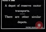 Standbild französischen Depot der Reserve motor Transporte Frankreich, 1917, aus Sekunde 5 historischem Filmmaterial Videoclip 65675027292