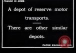 Standbild französischen Depot der Reserve motor Transporte Frankreich, 1917, aus Sekunde 8 historischem Filmmaterial Videoclip 65675027292