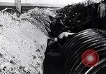 Image of French soldiers trench with corrugated metal cylinder World War I France, 1916, second 30 stock footage video 65675027565