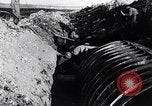 Image of French soldiers trench with corrugated metal cylinder World War I France, 1916, second 33 stock footage video 65675027565