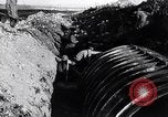 Image of French soldiers trench with corrugated metal cylinder World War I France, 1916, second 34 stock footage video 65675027565