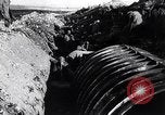 Image of French soldiers trench with corrugated metal cylinder World War I France, 1916, second 35 stock footage video 65675027565