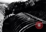 Image of French soldiers trench with corrugated metal cylinder World War I France, 1916, second 42 stock footage video 65675027565