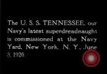 Image of USS Tennessee battleship New York United States USA, 1920, second 5 stock footage video 65675027596