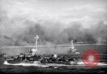 Image of US Naval guns fire overhead during amphibious assault on Iwo Jima Iwo Jima, 1945, second 42 stock footage video 65675027605