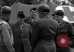 Image of Stimson with Bradley and Patton tour field hospital Cherbourg Normandy France, 1944, second 27 stock footage video 65675027646