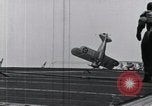 Standbild US Marine Corps Grumman F3F-2 stürzt auf Flight Deck der USS Wasp Atlantik, 1940, aus Sekunde 18 historischem Filmmaterial Videoclip 65675027775