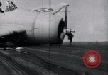 Image of F4F-3 crash landing on deck of USS Hornet Pacific Theater, 1942, second 4 stock footage video 65675027776