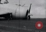 Image of F4F-3 crash landing on deck of USS Hornet Pacific Theater, 1942, second 5 stock footage video 65675027776