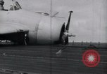 Image of F4F-3 crash landing on deck of USS Hornet Pacific Theater, 1942, second 6 stock footage video 65675027776