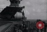 Image of F4F-3 crash landing on deck of USS Hornet Pacific Theater, 1942, second 14 stock footage video 65675027776
