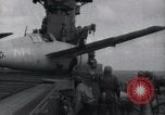 Image of F4F-3 crash landing on deck of USS Hornet Pacific Theater, 1942, second 21 stock footage video 65675027776