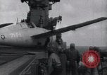 Image of F4F-3 crash landing on deck of USS Hornet Pacific Theater, 1942, second 22 stock footage video 65675027776