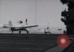 Image of F4F crash on CV-7 Pacific Theater, 1942, second 6 stock footage video 65675027778