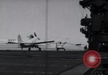 Image of F4F crash on CV-7 Pacific Theater, 1942, second 7 stock footage video 65675027778