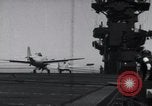 Image of F4F crash on CV-7 Pacific Theater, 1942, second 9 stock footage video 65675027778