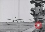 Image of F4F crash on CV-7 Pacific Theater, 1942, second 17 stock footage video 65675027778