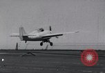 Image of F4F crash on USS Wasp CV-7 Pacific Theater, 1942, second 8 stock footage video 65675027780