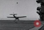 Image of F4F crash on USS Wasp CV-7 Pacific Theater, 1942, second 13 stock footage video 65675027780