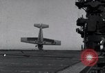 Image of F4F crash on USS Wasp CV-7 Pacific Theater, 1942, second 18 stock footage video 65675027780