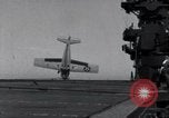 Image of F4F crash on USS Wasp CV-7 Pacific Theater, 1942, second 19 stock footage video 65675027780