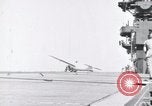 Image of F4F crash on USS Wasp CV-7 Pacific Theater, 1942, second 27 stock footage video 65675027780