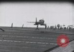 Image of SB2U crash on USS Wasp Pacific Theater, 1942, second 24 stock footage video 65675027781
