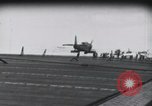 Image of SB2U crash on USS Wasp Pacific Theater, 1942, second 25 stock footage video 65675027781