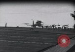 Image of SB2U crash on USS Wasp Pacific Theater, 1942, second 28 stock footage video 65675027781