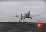 Image of SB2U crash landing on CV-7 USS Wasp Pacific Theater, 1942, second 8 stock footage video 65675027782