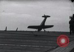 Image of SB2U crash landing on CV-7 USS Wasp Pacific Theater, 1942, second 30 stock footage video 65675027782