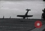 Image of SB2U crash landing on CV-7 USS Wasp Pacific Theater, 1942, second 31 stock footage video 65675027782