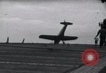 Image of SB2U crash landing on CV-7 USS Wasp Pacific Theater, 1942, second 32 stock footage video 65675027782