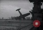 Image of SB2U crash into barrier United States USA, 1942, second 13 stock footage video 65675027783