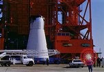 Image of Apollo1 service capsule transported by vehicle Cape Kennedy Florida USA, 1967, second 13 stock footage video 65675027854