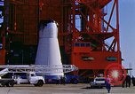 Image of Apollo1 service capsule transported by vehicle Cape Kennedy Florida USA, 1967, second 15 stock footage video 65675027854