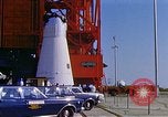 Image of Apollo1 service capsule transported by vehicle Cape Kennedy Florida USA, 1967, second 30 stock footage video 65675027854
