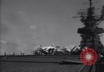 Image of SB2C airplane crashes during landing on USS Bunker Hill (CV-17) Pacific Theater, 1944, second 14 stock footage video 65675027954