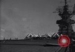Image of SB2C airplane crashes during landing on USS Bunker Hill (CV-17) Pacific Theater, 1944, second 16 stock footage video 65675027954