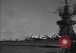 Image of SB2C airplane crashes during landing on USS Bunker Hill (CV-17) Pacific Theater, 1944, second 24 stock footage video 65675027954