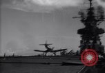 Image of F4U aircraft noses over during landing on USS Bunker Hill Pacific Theater, 1944, second 9 stock footage video 65675027958